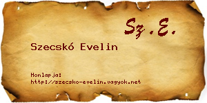 Szecskó Evelin névjegykártya