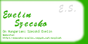 evelin szecsko business card